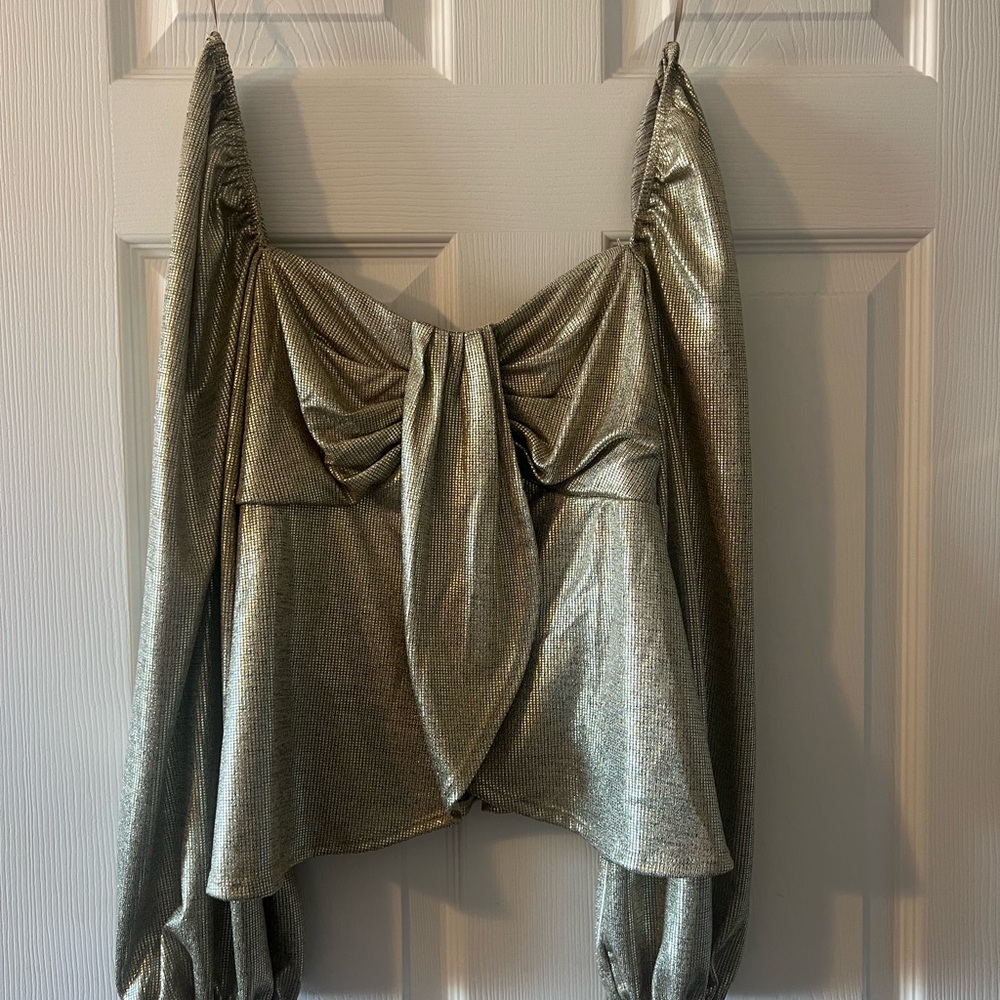 Drape Long Sleeve Gold Women's Top